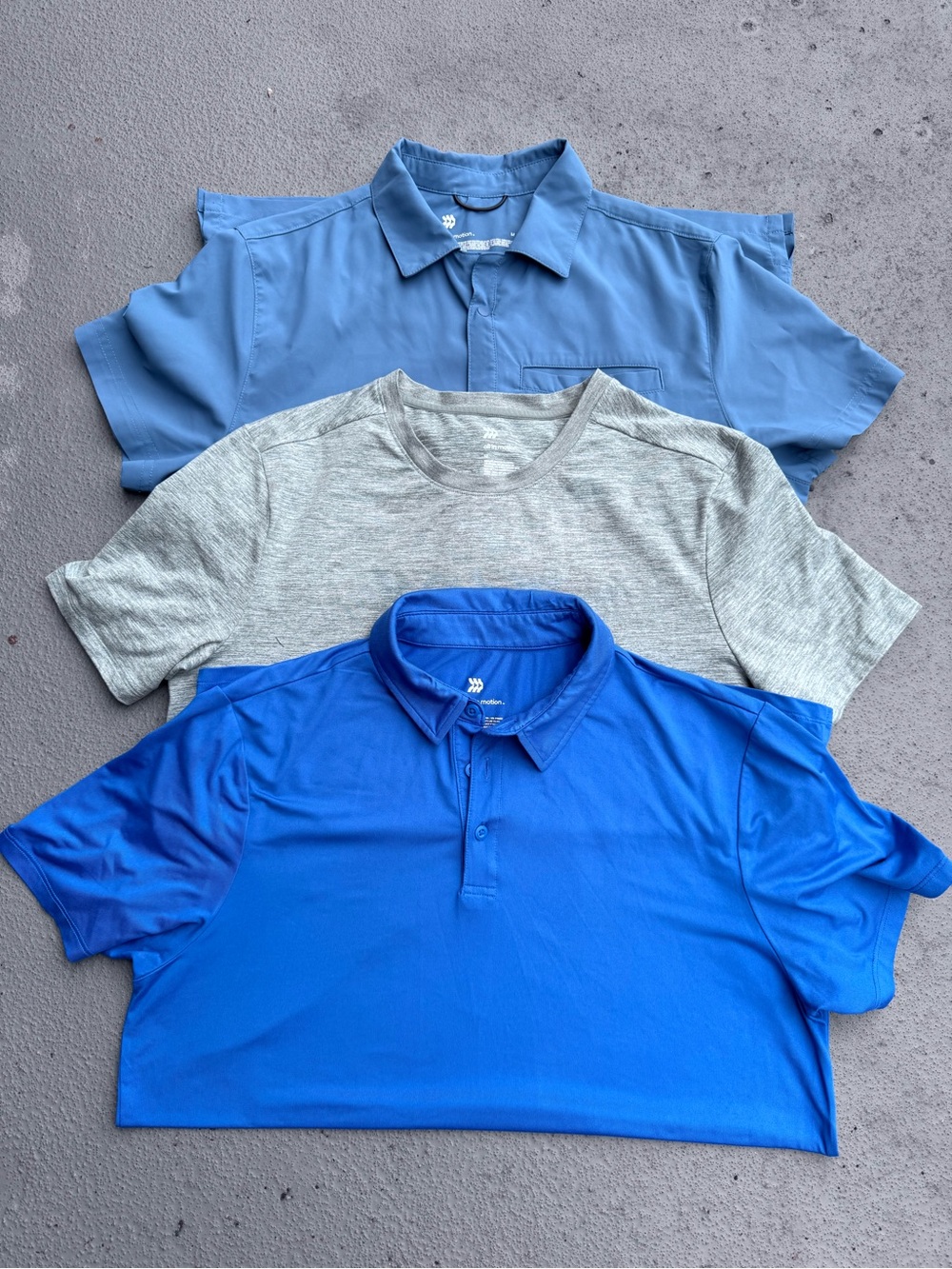 All in Motion Bundle Men's Set of 3 Short Sleeve Shirts Size Medium